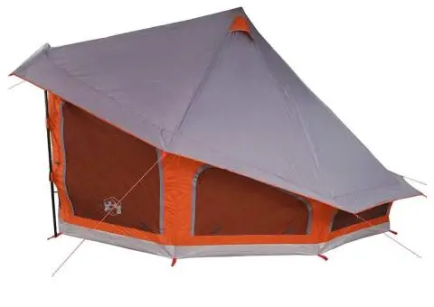 Cort de Familie Tipi în Gri și Portocaliu pentru 10 Persoane - Impermeabil - 5/5