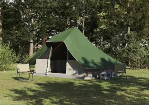 Cort de familie Tipi verde impermeabil pentru 10 persoane - 1/5