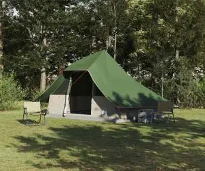 vidaXL Cort de familie Tipi verde impermeabil pentru 10 persoane
