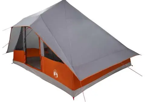 Cort Familial Tipi Gri și Portocaliu pentru 10 Persoane Impermeabil - 2/5