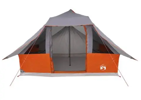 Cort Familial Tipi Gri și Portocaliu pentru 10 Persoane Impermeabil - 4/5