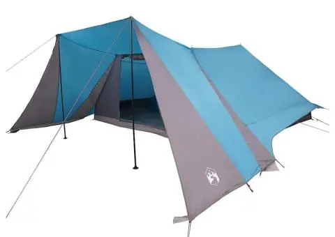 Cort pentru Familie cu Terasă Extinsă - Albastru - Cort Impermeabil pentru 12 Persoane - 2/5