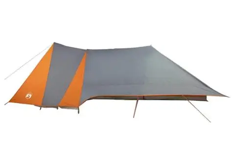 Cort de Familie cu Terasă Extinsă Gri & Portocaliu pentru 12 Persoane Impermeabil - 5/5
