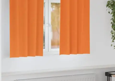 Perdele 2 pcs Portocaliu intens 140 x 140 cm Poliester - 1/5