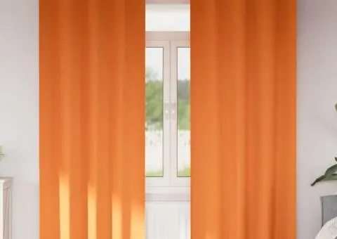 Perdele 2 pcs Portocaliu intens 245 x 140 cm Poliester - 1/5