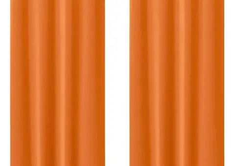 Perdele 2 pcs Portocaliu intens 245 x 140 cm Poliester - 2/5