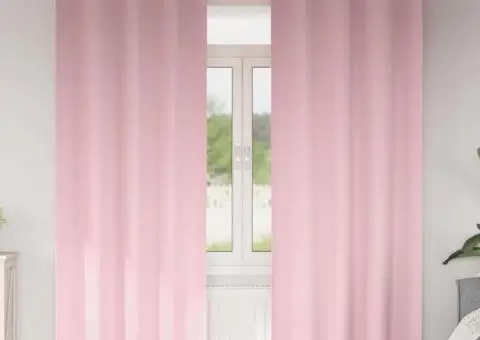 Perdele cu perdele 2 pcs Roz bebeluș 260 x 140 cm Poliester - 1/5