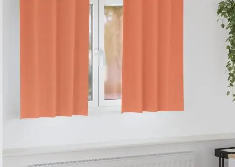 Perdele cu perdele 2 pcs Terracota 140 x 140 cm Poliester - 1/5