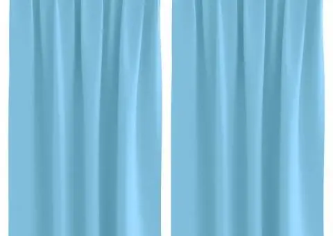 Perdele 2 pcs Albastru deschis 140 x 140 cm Poliester - 2/5