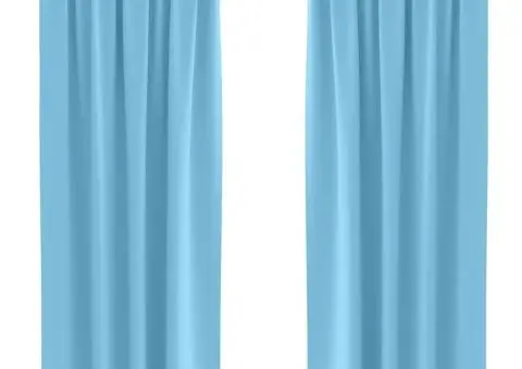 Perdele 2 pcs Albastru deschis 245 x 140 cm Poliester - 2/5