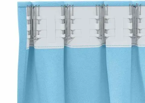 Perdele 2 pcs Albastru deschis 260 x 140 cm Poliester - 4/5