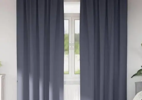 Perdele cu perdele 2 pcs Antracit 260 x 140 cm Poliester - 1/5