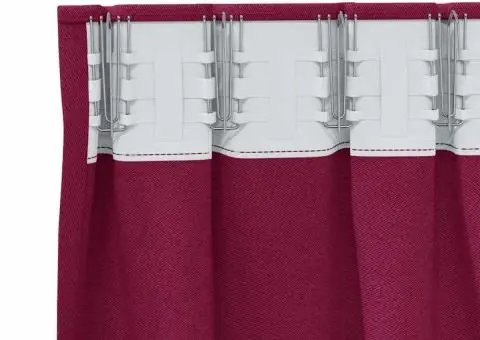 Perdele cu perdele 2 pcs Roșu Vin 245 x 140 cm Poliester - 4/5