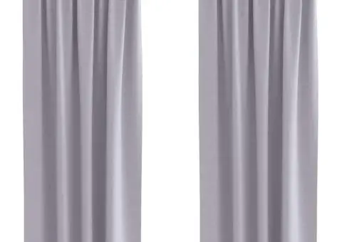 Perdele cu perdele 2 pcs Gri metalic 225 x 140 cm Poliester - 2/5