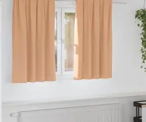 vidaXL Perdele cu perdele 2 pcs Maro deschis 140 x 140 cm Poliester