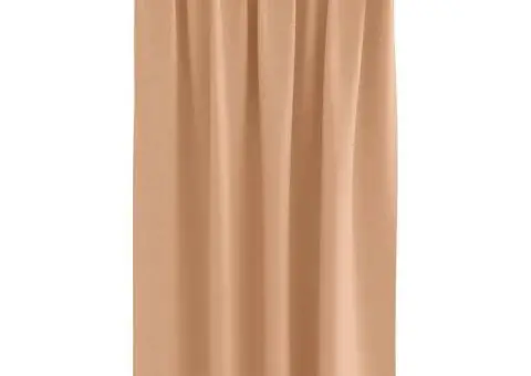 Perdele cu perdele 2 pcs Maro deschis 140 x 140 cm Poliester - 3/5