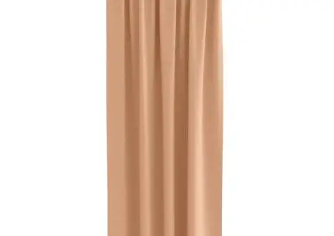 Perdele cu perdele 2 pcs Maro deschis 225 x 140 cm Poliester - 3/5