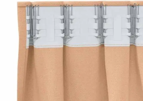 Perdele cu perdele 2 pcs Maro deschis 260 x 140 cm Poliester - 4/5