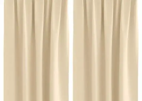 Perdele cu perdele 2 pcs Crem 140 x 140 cm Poliester - 2/5