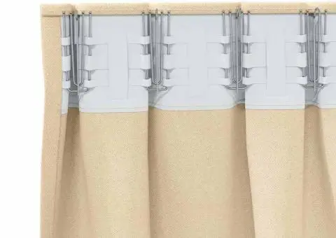 Perdele cu perdele 2 pcs Crem 245 x 140 cm Poliester - 4/5