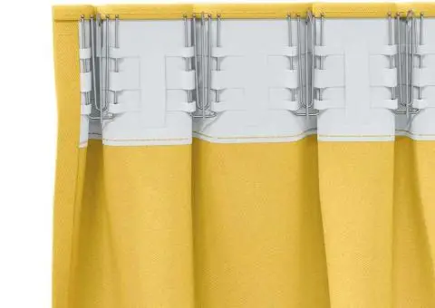 Perdele cu perdele 2 pcs galben muștar 245 x 140 cm Poliester - 4/5