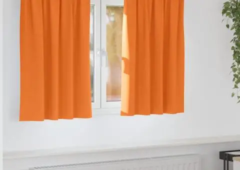Perdele 2 pcs Portocaliu intens 140 x 140 cm Poliester - 1/5