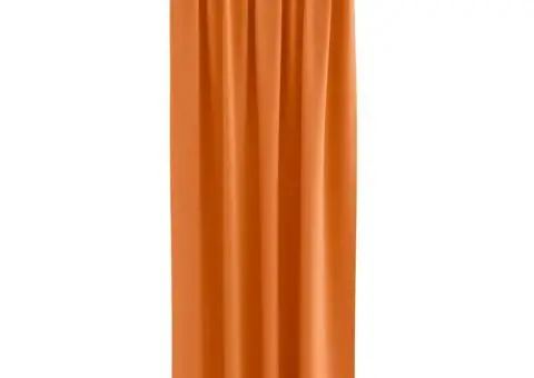 Perdele 2 pcs Portocaliu intens 225 x 140 cm Poliester - 3/5