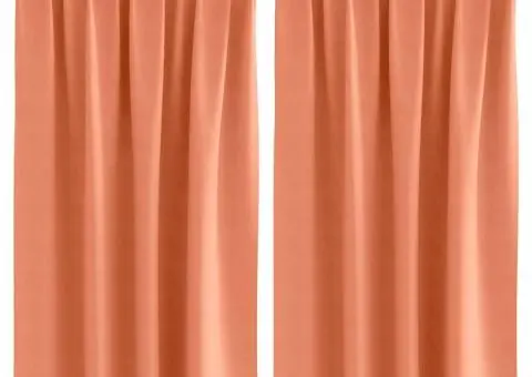 Perdele cu perdele 2 pcs Terracota 140 x 140 cm Poliester - 2/5