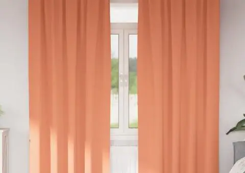 Perdele cu perdele 2 pcs Terracota 260 x 140 cm Poliester - 1/5