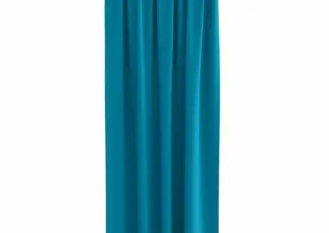 Perdele cu perdele 2 pcs Turcoaz 245 x 140 cm Poliester - 3/5