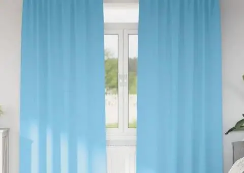 Perdele 2 pcs Albastru deschis 260 x 140 cm Poliester - 1/5