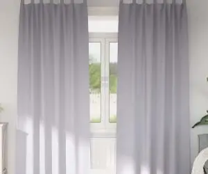 vidaXL Perdele cu perdele 2 pcs Gri metalic 245 x 140 cm Poliester