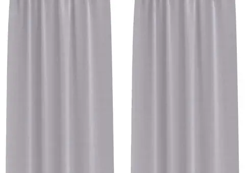 Perdele cu perdele 2 pcs Gri metalic 245 x 140 cm Poliester - 2/5