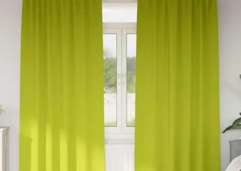 Perdele cu perdele 2 pcs Verde măr 260 x 140 cm Poliester - 1/5