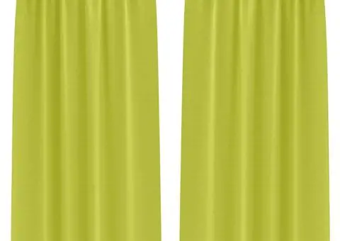 Perdele cu perdele 2 pcs Verde măr 260 x 140 cm Poliester - 2/5