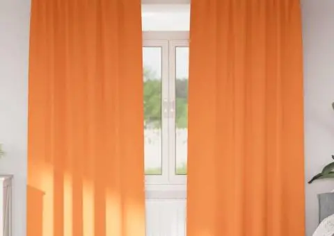 Perdele 2 pcs Portocaliu intens 245 x 140 cm Poliester - 1/5