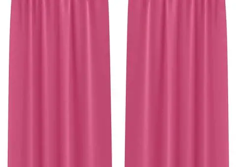 Perdele cu perdele 2 pcs Roz intens 245 x 140 cm Poliester - 2/5