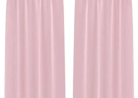 Perdele cu perdele 2 pcs Roz bebeluș 260 x 140 cm Poliester - 2/5