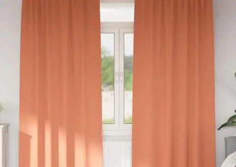 Perdele cu perdele 2 pcs Terracota 260 x 140 cm Poliester - 1/5