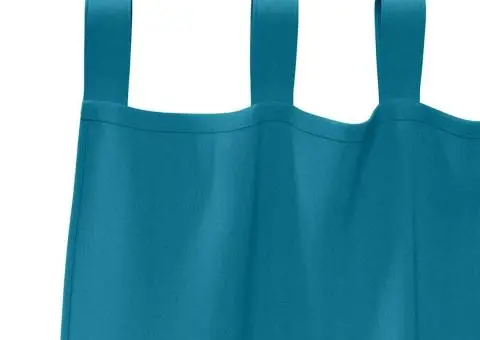 Perdele cu perdele 2 pcs Turcoaz 260 x 140 cm Poliester - 4/5