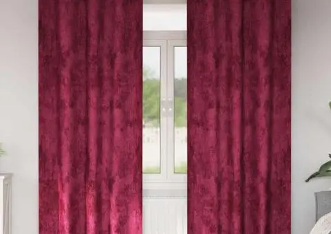 Perdele din catifea 2 piese cu œillets roșu vin, 245x140 cm - 1/5