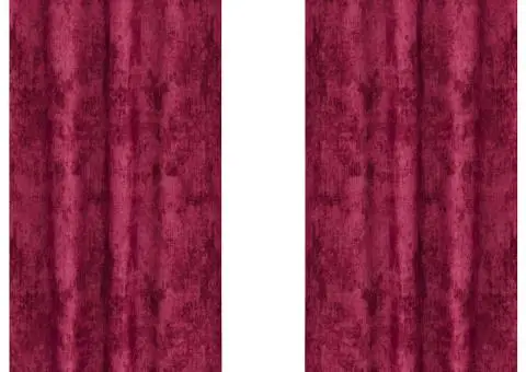 Perdele din catifea 2 piese cu œillets roșu vin, 245x140 cm - 2/5