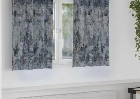 Cortine Catifea 2 buc cu Ochete Gri Argintii 140x140 cm - 1/5