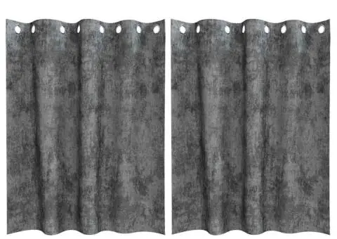 Ușile de catifea - 2 bucăți, cu ochiuri gri, 140 x 140 cm. - 2/5