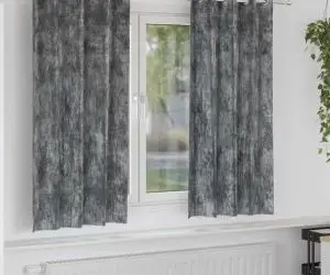 vidaXL Cortine din catifea , set de 2 piese cu œillets, gri, 175 x 140 cm