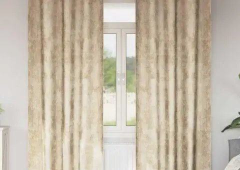 Cortine din catifea , 2 piese cu œillets crem, 245 x 140 cm - 1/5