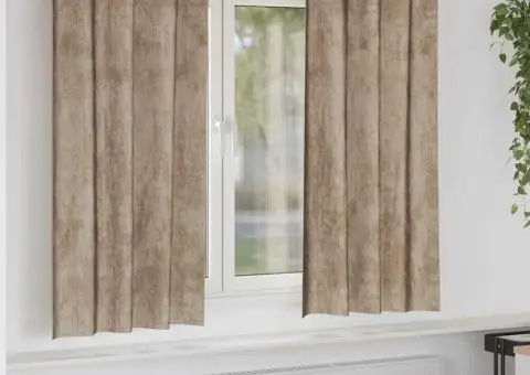 Cortine Velvet 2 pcs cu eyelets Champagne 140x175 cm - 1/5