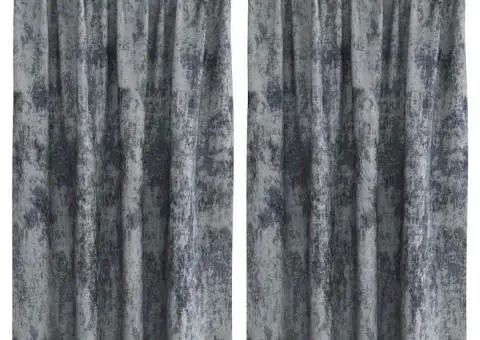 Cortine Velvet , 2 bucăți cu ochiuri, gri argintiu, 140x140 cm - 2/5