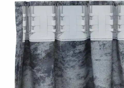 Cortine din catifea , set de 2 bucăți, cu inele gri argintiu, 225 x 140 cm - 4/5