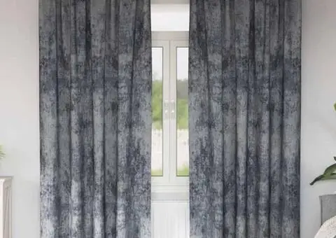 Draperii velvet , 2 piese cu ochiuri, gri argintiu, 245 x 140 cm. - 1/5